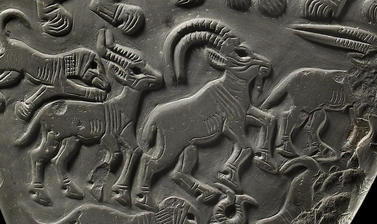 TWO DOG PALETTE (detail) from the Ashmolean collections